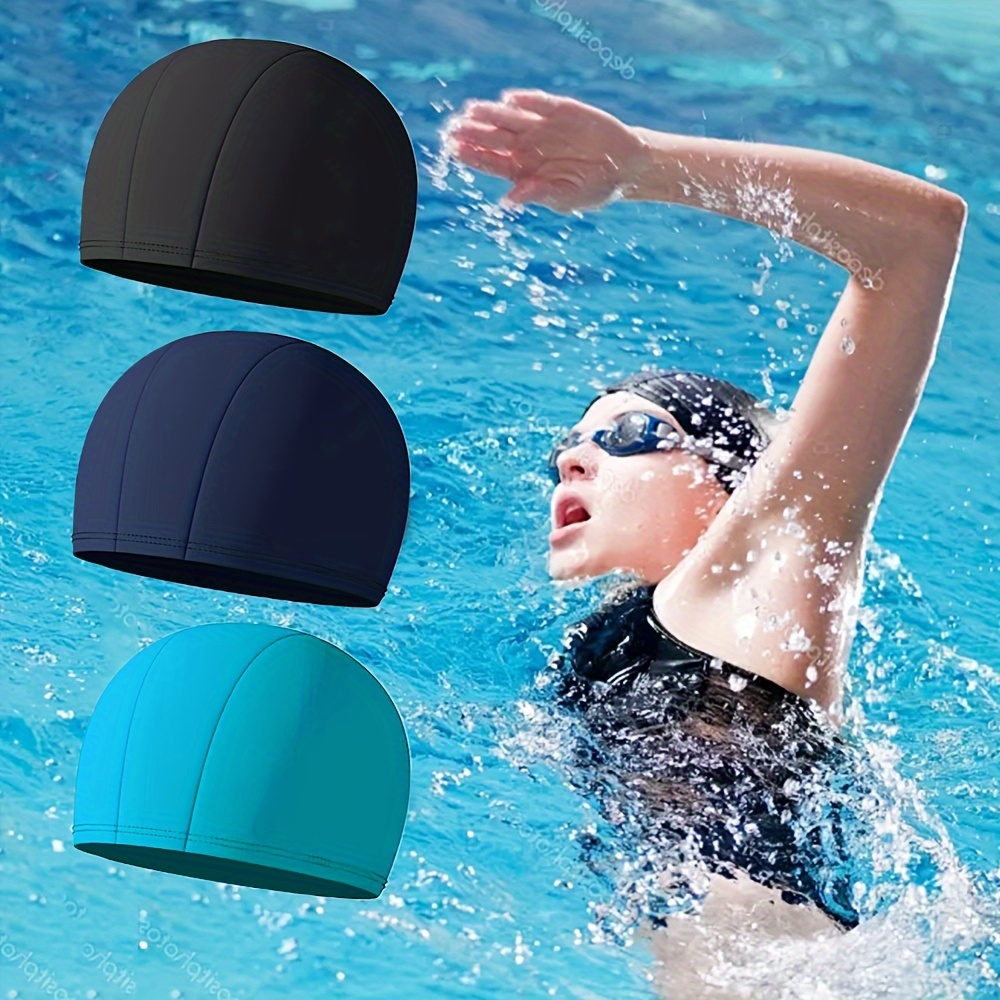 

2pcs Breathable Elastic Swimming Cap, Non-slip Swimming Hat, For Ear Protection - Perfect For Pool, Beach, And Summer Fun