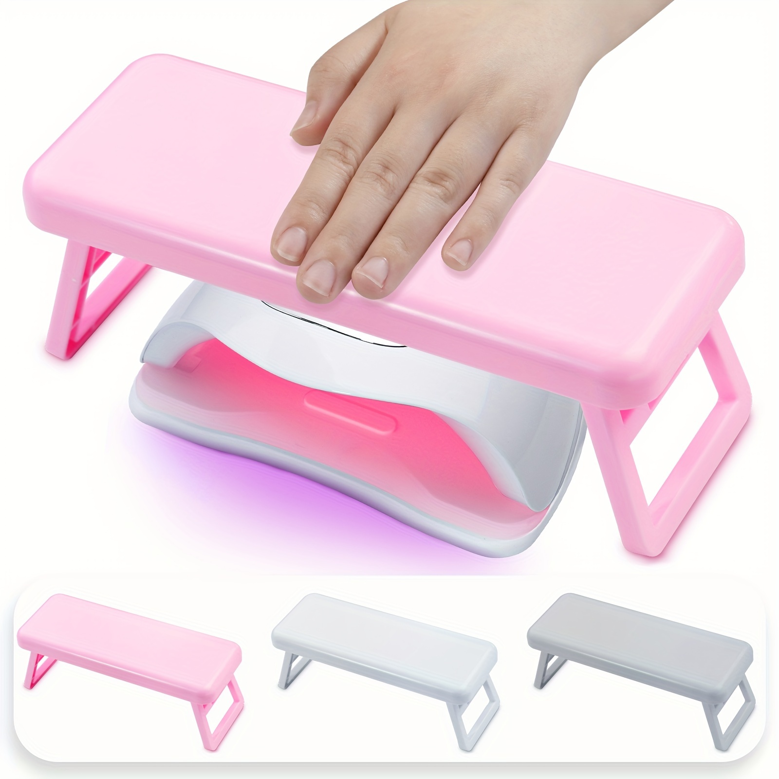 

Misscheering Foldable Hand Rest For Nail Art, Unscented Plastic Wrist Support Bracket With Silicone Anti-slip Pad For Salon Use
