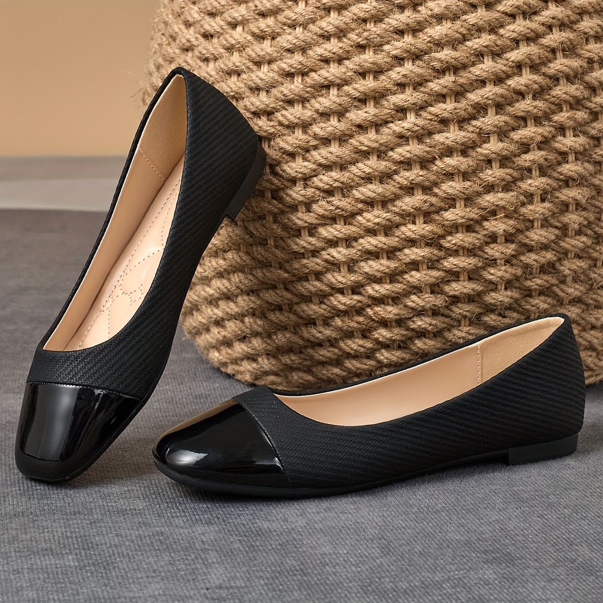 fashion womens square toe low cut   comfortable flat     women shoes