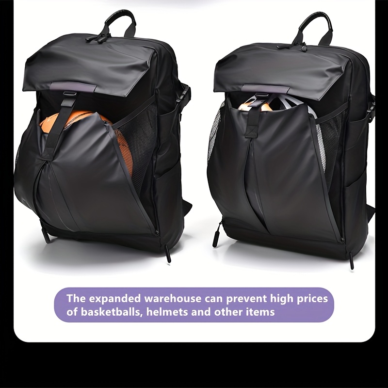 Large Capacity Casual Travel Laptop Bag, Multifunctional Men's Backpack, High-End Business Work Commuter Backpack, Basketball Bag