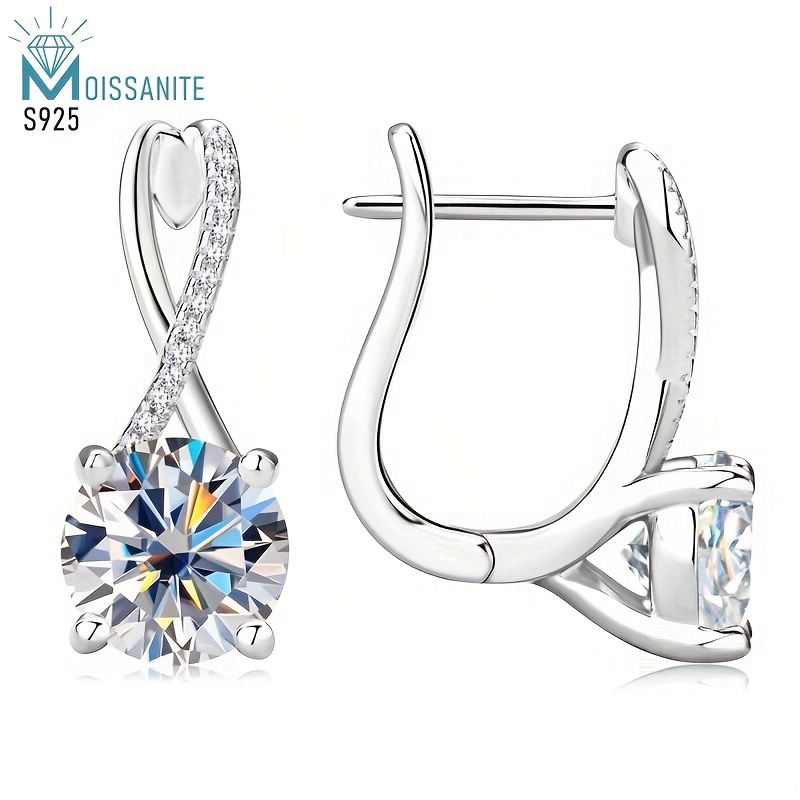 

S925 Sterling Silver Moissanite Earrings Women Earring Fashion Luxury Design For Valentine's Day Engagement Birthday Gifts And Gift-giving