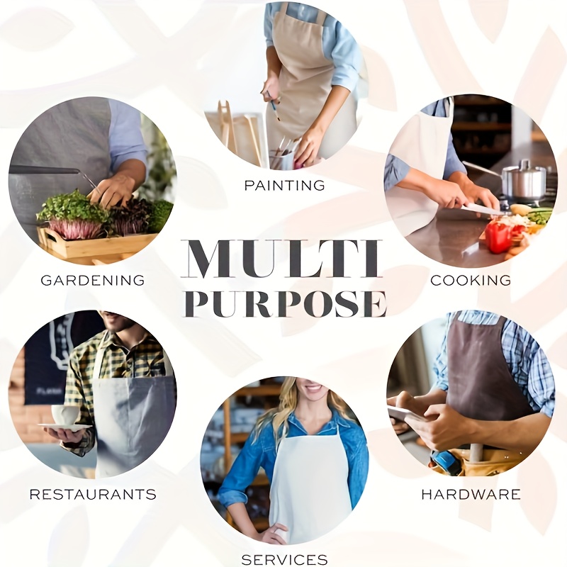 Incisite 12 Pack Bib Apron,White Aprons Bulk,Unisex Plain Bib Aprons With 2 Pockets Blank Apron With Long Ties For Adults Cooking Painting Bbq Grilling Baking Machine Washable 70 X 60 Cm White