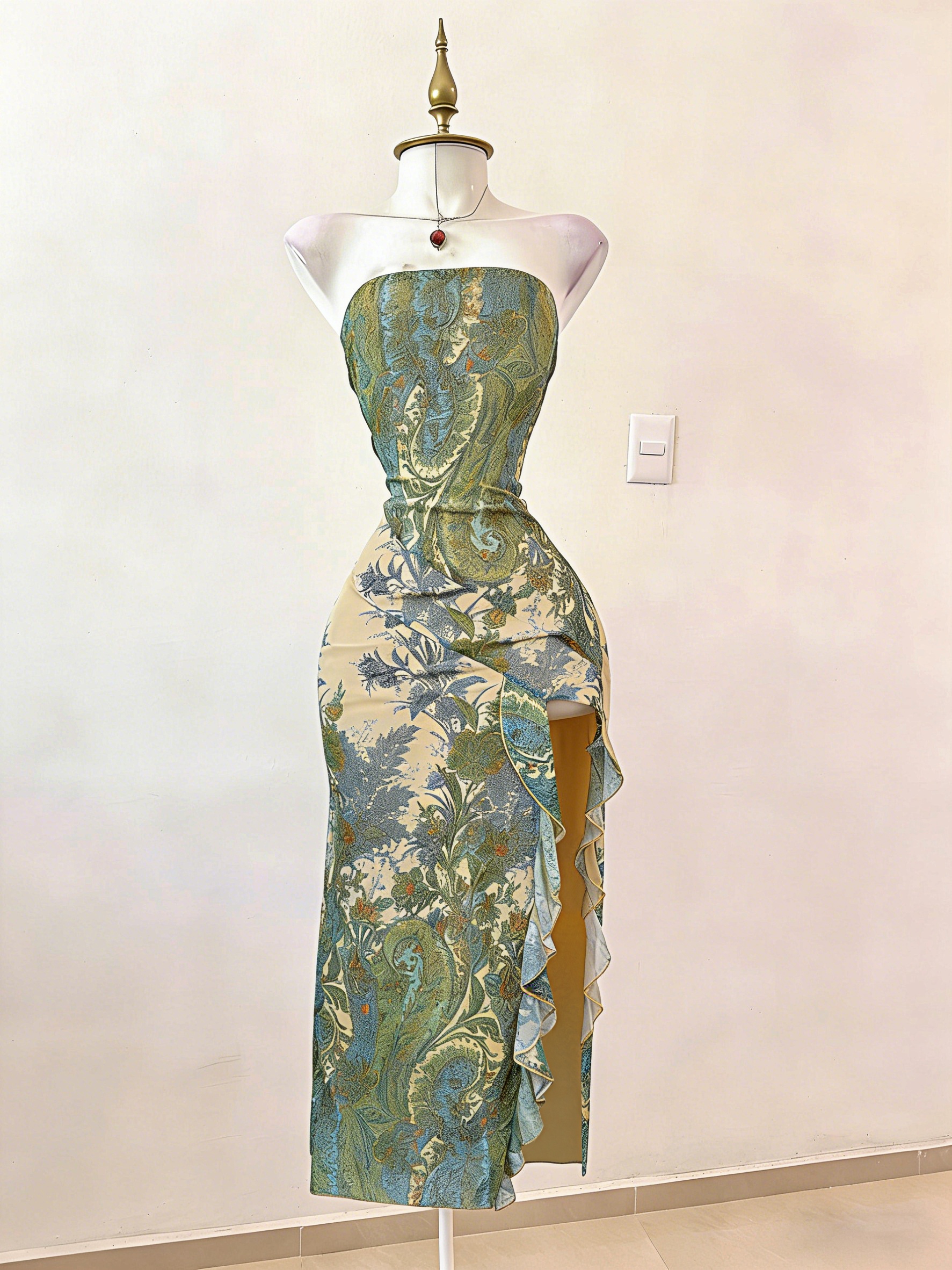 elegant fitted strapless dress a high slit featuring a - Temu Nigeria