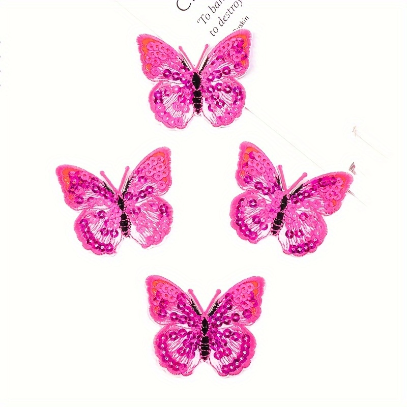 4pcs Glitter Costume Embroidered Patches, Exquisite Wedding Dress Hair Additions Hair Clip Decorative Additions