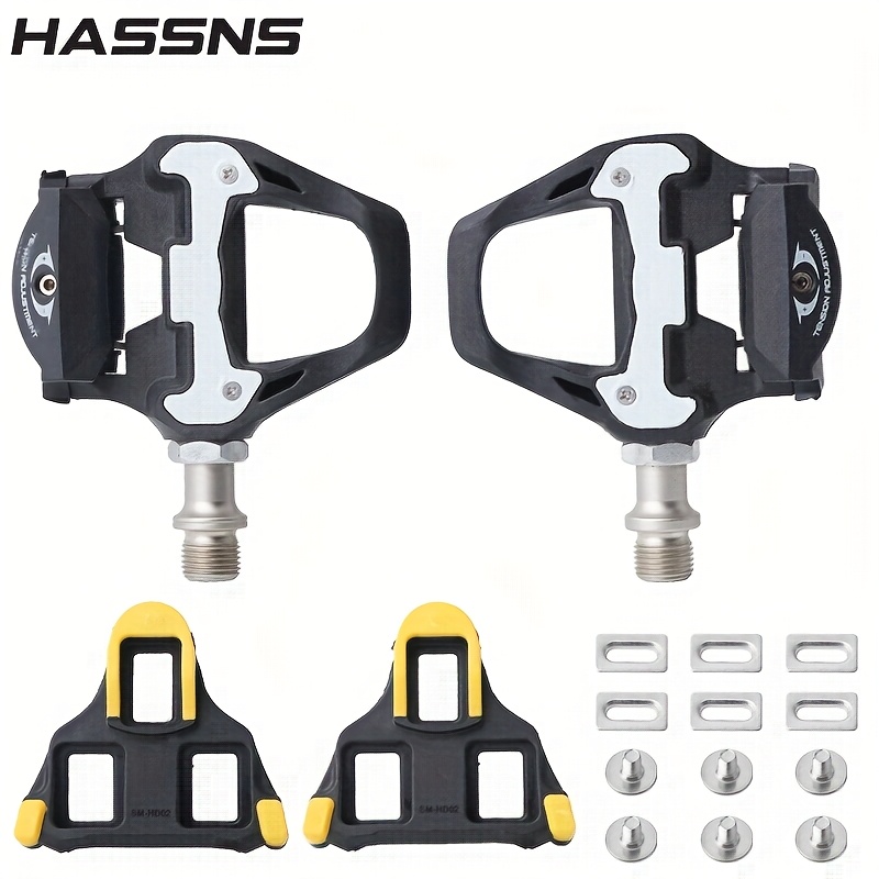 TEMU Pédaliers autobloquants ultra-résistants en nylon pour vélo de route HASSNS 79S, compatibles avec les systèmes SPD - SL, avec plaque de