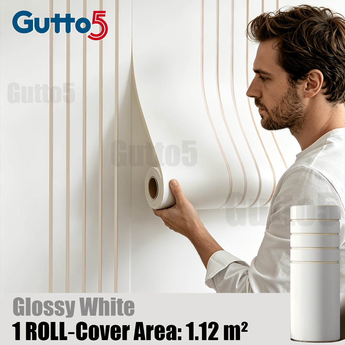 TEMU Paneles de papel tapiz autoadhesivos Gutto5 de y pegar - Paneles de pared 3D retro de lujo con diseño ranurado a rayas, tablero IXPE para