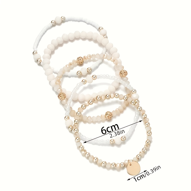 Bohemian Style Beaded Bracelet Set for Women, 10pcs Stackable