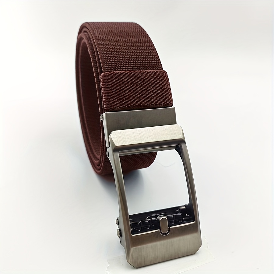 Stylish Navy Knit Automatic Buckle Belt for Men