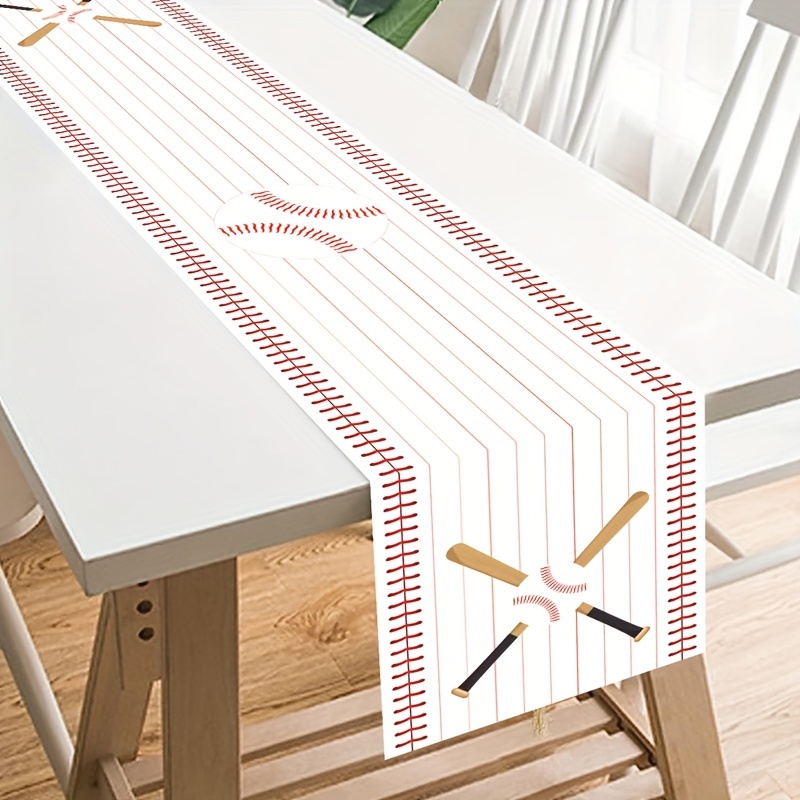 Oudain 6-Pack Plastic Baseball Tablecloth 87x51" - Disposable Baseball Party Table Covers For Sports Theme Decor