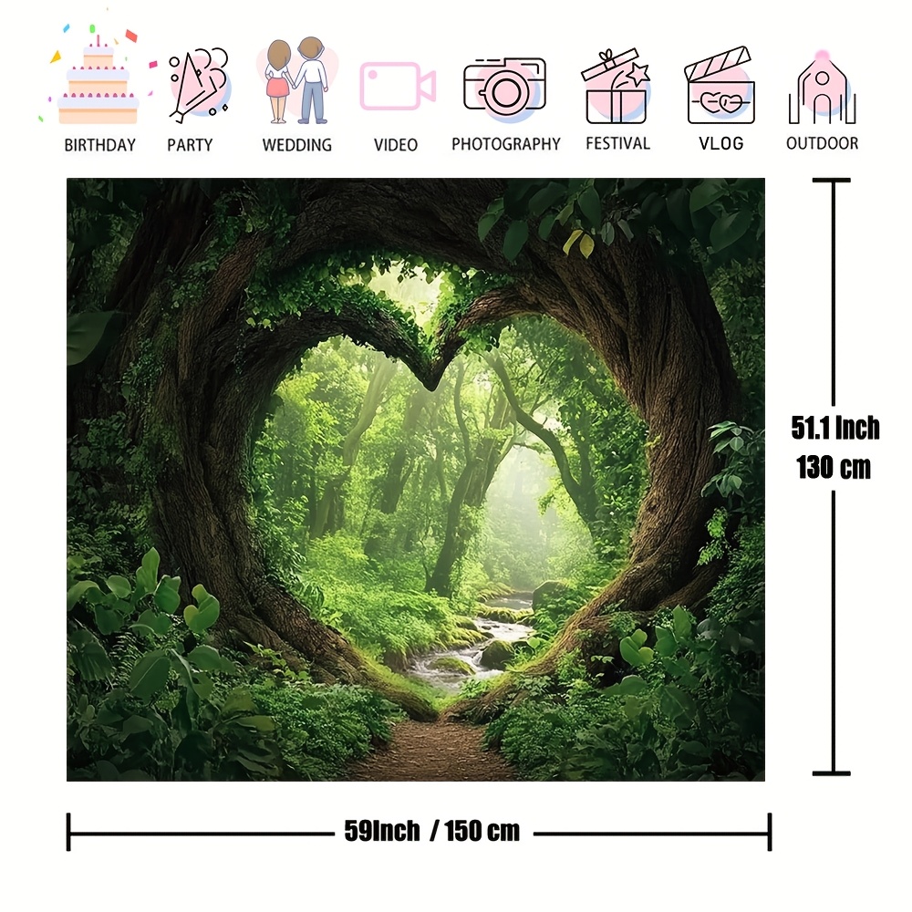 Enchanting Misty Forest Tree Tapestry Vibrant Polyester Wall Decor_voghion.com