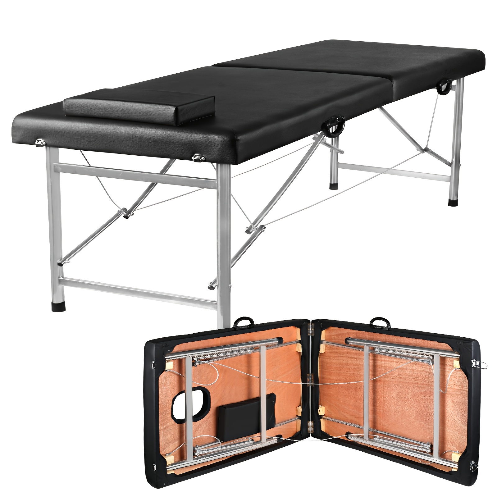 Portable Folding Aluminum Alloy Massage Table, 180×60×63.5 Cm, Fixed Height Therapy Bed, Beauty Bed, Spa Bed, Lightweight & Sturdy For Massage, Physical Therapy And Beauty Treatments