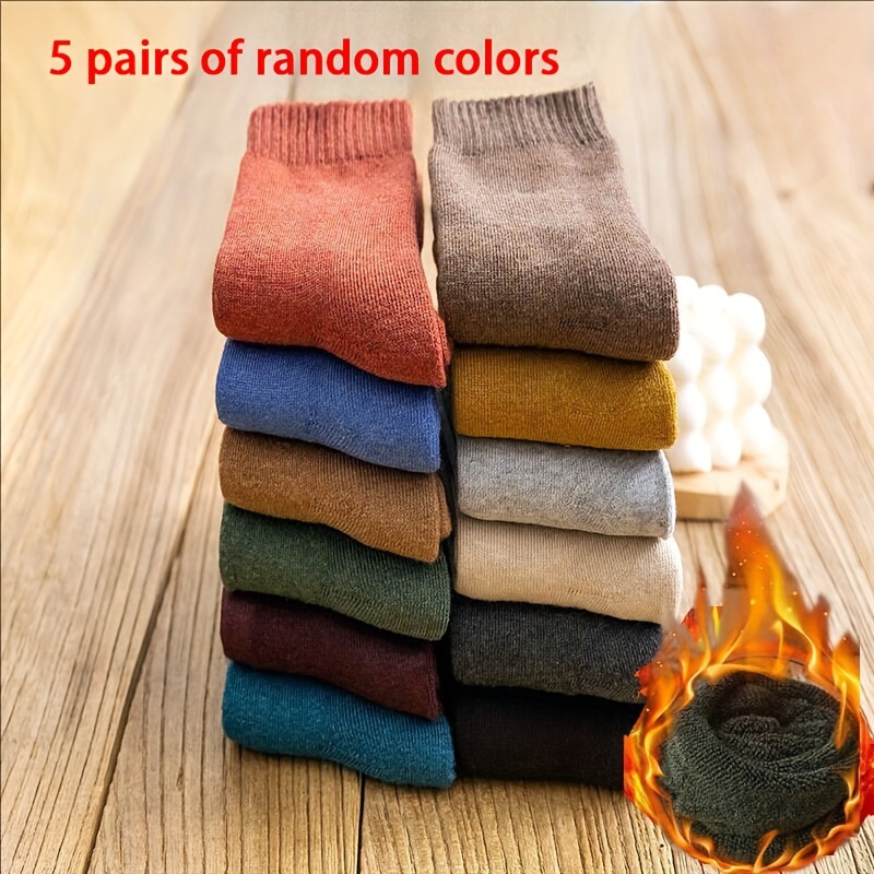 E-shop 5 Paar Zufällige Farbe Herbst und Winter Neue Dicke Warme Badewannensocken Niedliche Cartoon Bär Fußsocken Vielseitige Damen Socken