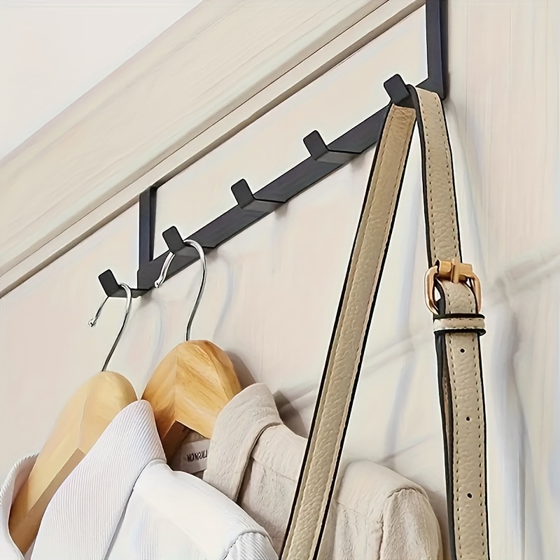 

Contemporary Over-the-door 5-hook Organizer - Versatile Door-mounted Rack, Special Multi-purpose Design, Durable Accessory Holder For Coats, Essentials & More