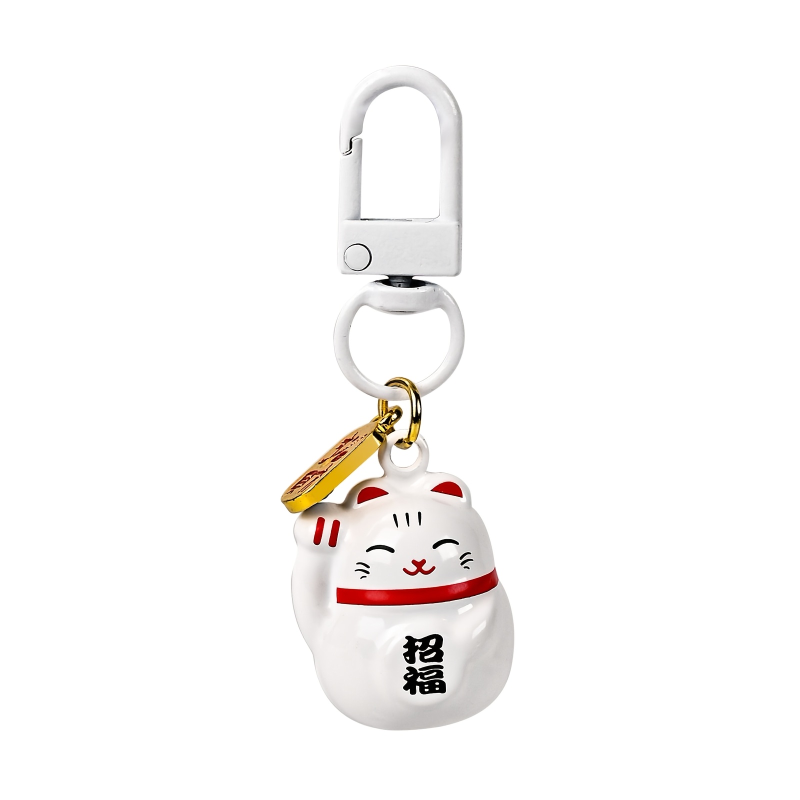 TEMU Ciondolo Gatto Fortunato con Sonoro ad Acqua, Portachiavi con Moschettone a Gancio ad , Ciondolo per Borsa di e Benedizione, Disponibile in Pi羅