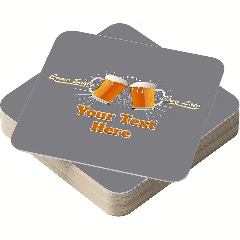Custom Coasters with Personalized Name and Logo