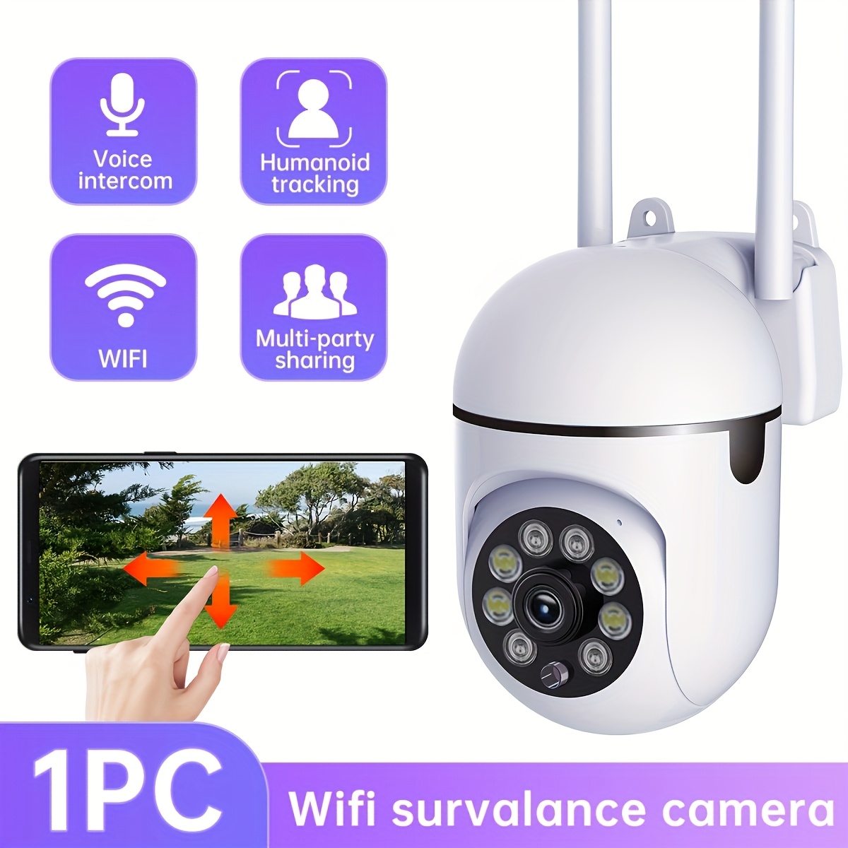 Image of This 1080p Full Hd Camera Features Night Vision, Wifi , And Controlled Via Ios And - , Motion Detection, Audio, And A 355-degree Horizontal Vertical Pan-tilt Mechanism.