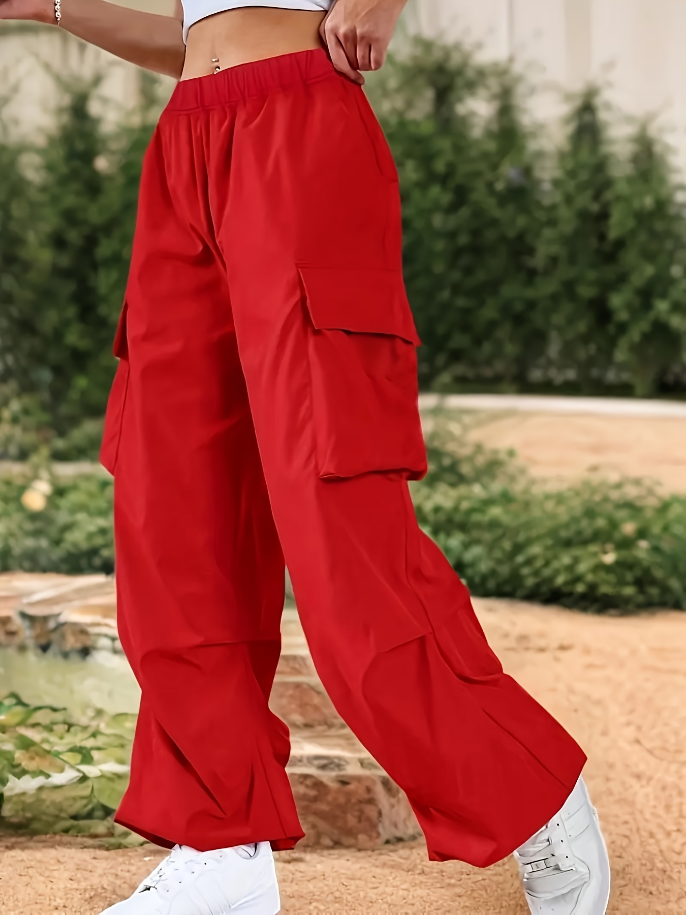 item picture     cargo pants featuring flap pockets and slanted side pockets loose   of machine washable suitable for   in for   new loose pants for autumn and winter  