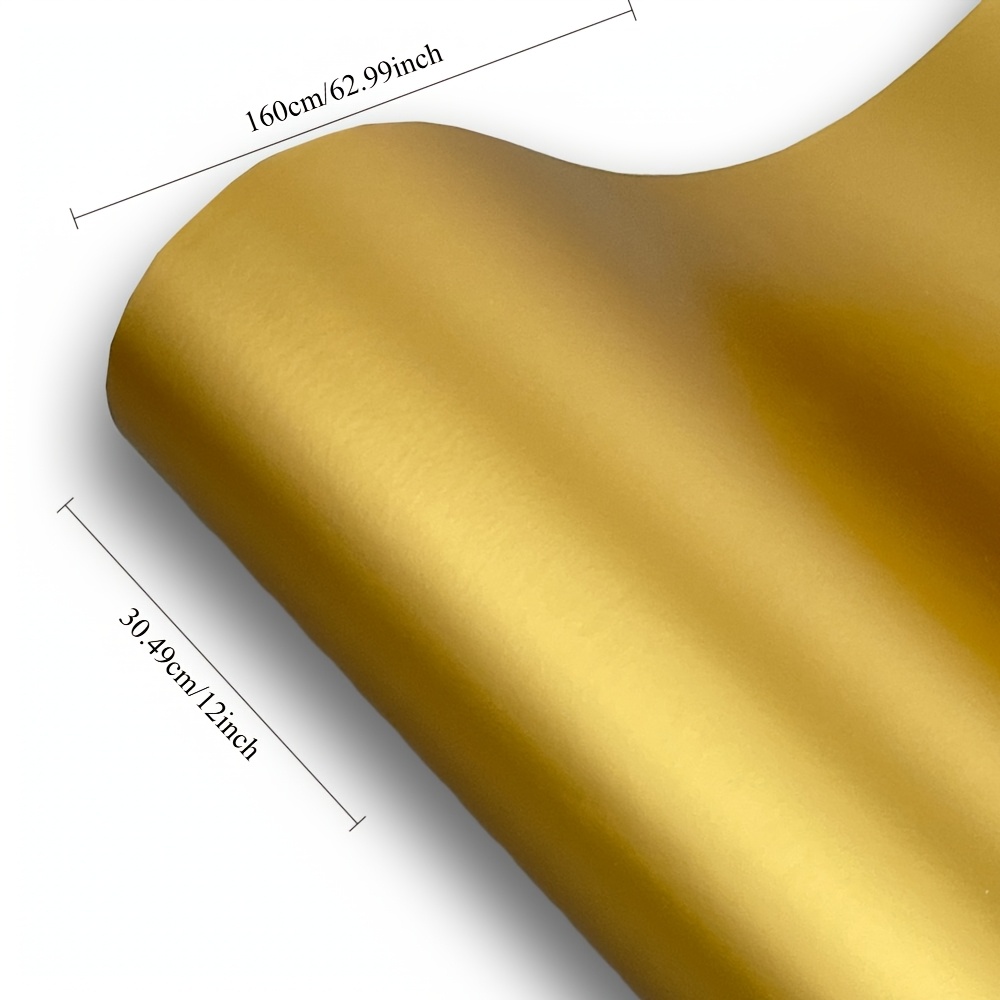 TEMU 1roll 63in Matte Golden Permanent Adhesive Vinyl, Cups, Windows, Glass, Plastic, Ceramic Surfaces, Laptops, Scrapbooks, And Car Decals, Easy To