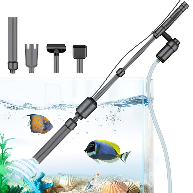 Image of 1pc Electric Fish Tank Gravel Cleaner Vacuum, Aquarium Gravel Cleaner, 6in 1 Automatic Aquarium Vacuum Cleaner Kit For Wash Sand & Water Changing With Adjustable Water Flow