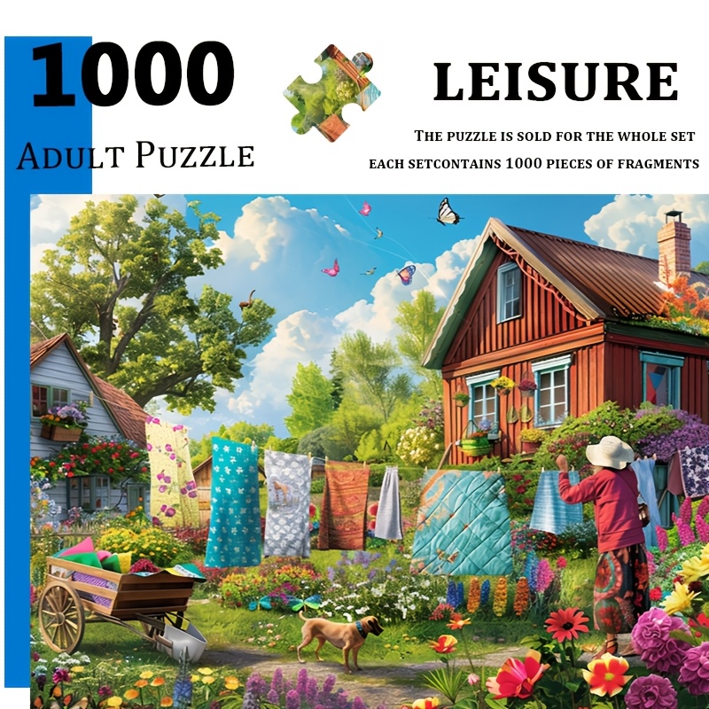 

1000pcs Home Adult Puzzle, Cardstock Seamless Jigsaw, Horizontal Oblong Shape, , Paper Material, Ideal For , Birthday & Christmas Diy Gift