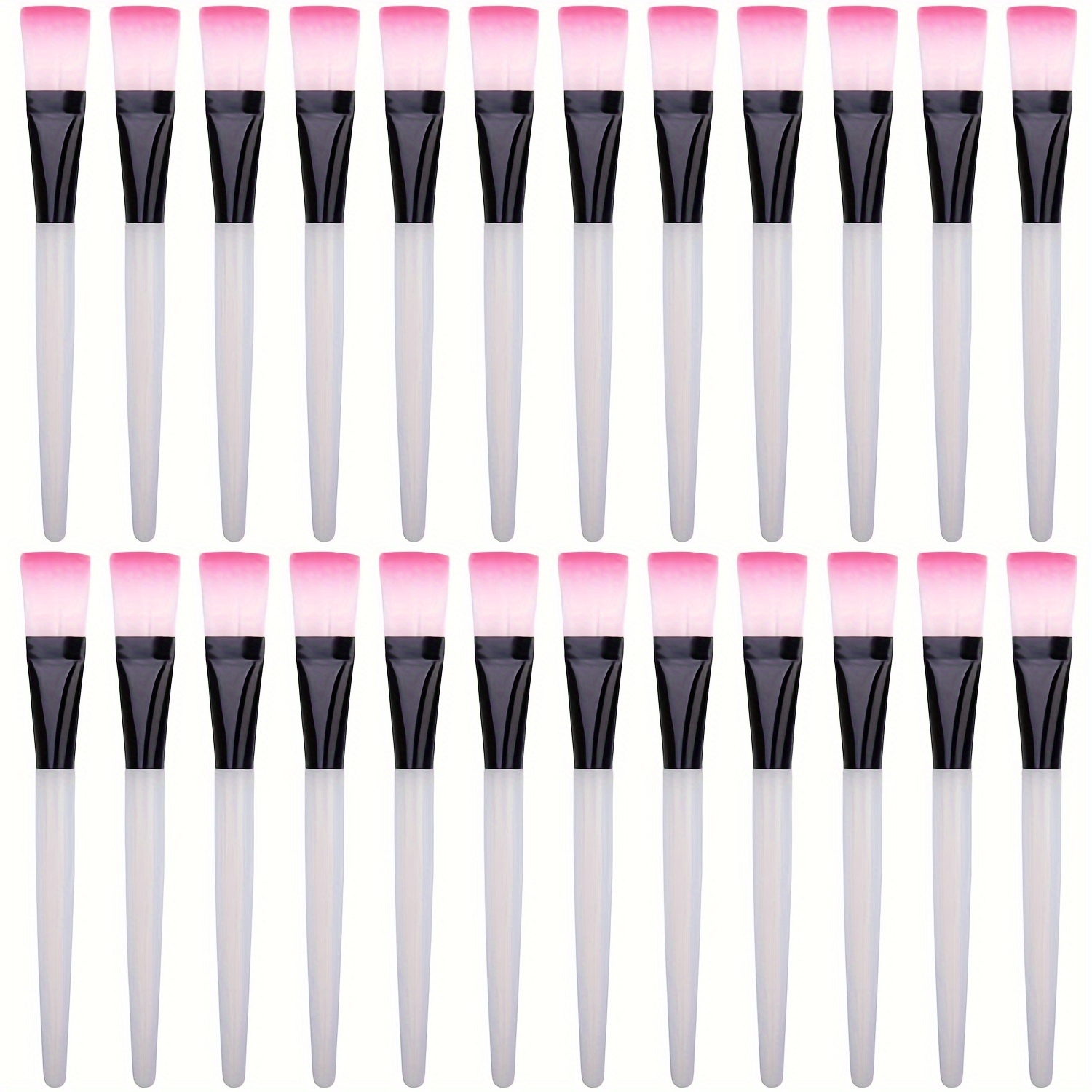 

24pcs Soft Bristle Facial Mask Brushes With Clear Plastic Handles - Gradient Tips For Precise Mud Mask Application, Odorless Beauty Tools, Facial Tools