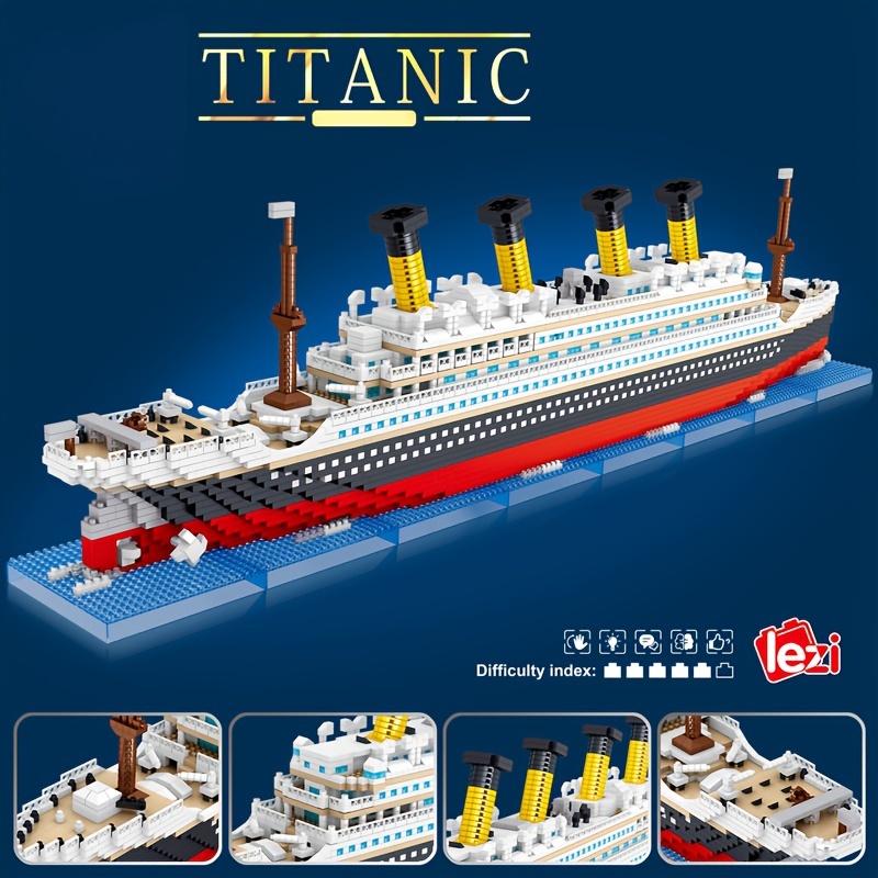 4404pcs super large cruise ship 25 2 titanium model building blocks set led lights not included