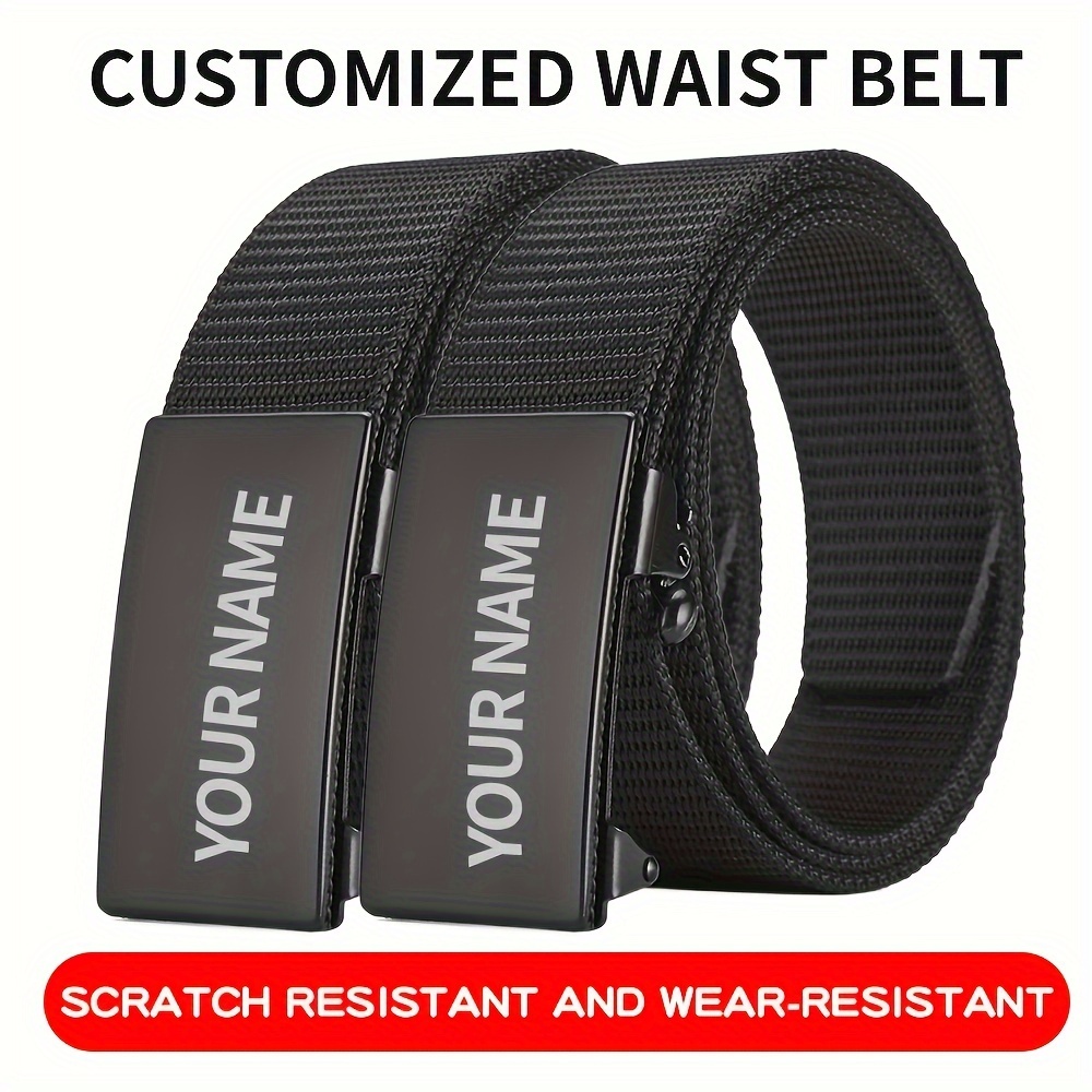 

Custom Engraved Men's Waist Belt, Personalized Pu Leather Look With Alloy , , & Wear-resistant, For Business Or Outdoor Activities, Ideal Gift For Valentine's, Father's Day, Birthdays