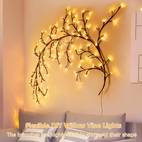 96 led vines for party wall decor 1 8m 5 9ft christmas decorations indoor home decor for party gifts artificial plants tree branche willow vine lights for room living room decor aesthetic ip44