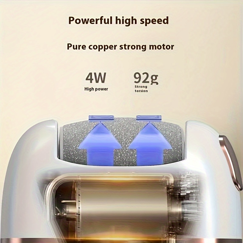 1 rechargeable electric   grinder three replaceable grinding heads for smooth   exfoliation usb charging portable and   care for cracked and dry skin details 5
