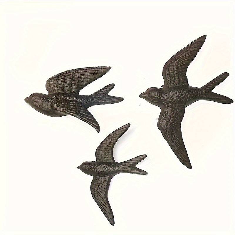 

Vintage Cast Iron Swallow Wall Decor - Rustic Country Style Bird Ornament For Living Room, Bedroom, Study & Garden