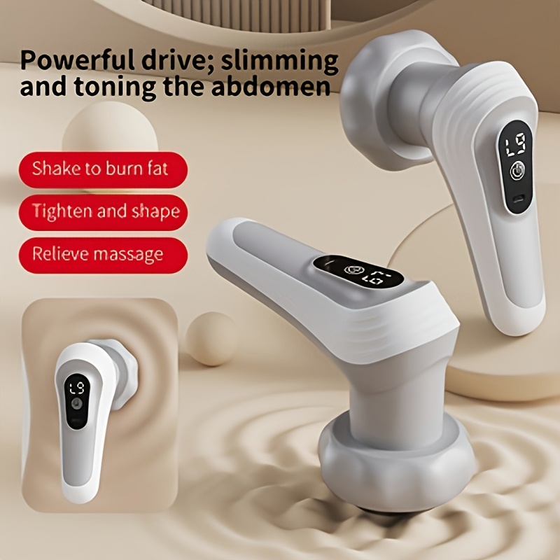 Portable Home Fat Burning Machine, USB Rechargeable, Multifunctional Strong Vibration Body Massager, 3 Colors Available, Unisex, Gift Choice, Includes 5pcs Massage Heads