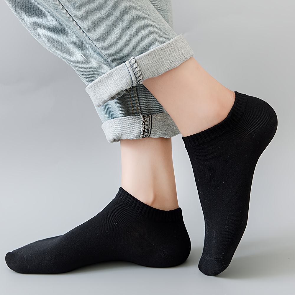 E-shop 10/20 Paar Low Black Gray Herren Socken, Atmungsaktive Sportsocken Geeignet für Männer und Frauen, EU Größe 37-44 Ohne Box