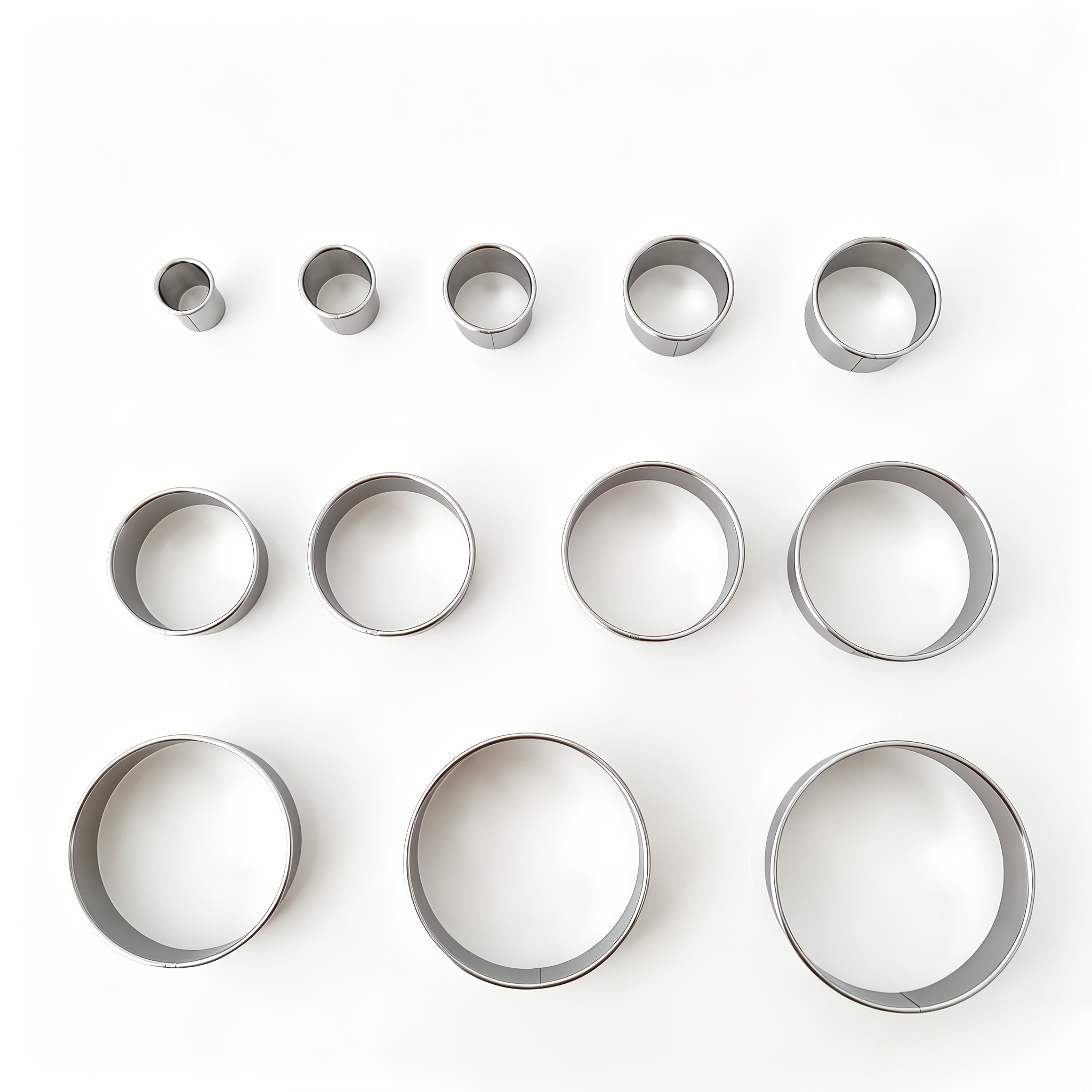 TEMU 12pcs Round Cookie Cutters Set, Stainless Steel Mousse Cake Rings, Multi Sizes Circle Baking Molds For Biscuit, Fondant, Pastry, Parent-child