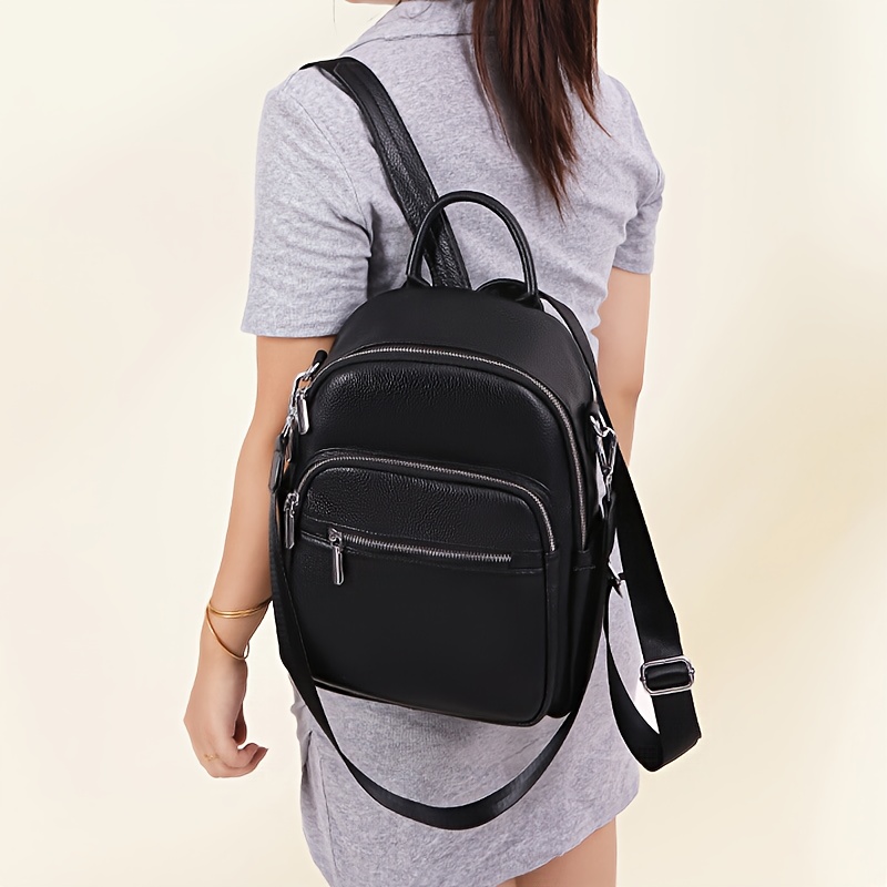 womens genuine leather backpack convertible backpack handbag  display picture 3