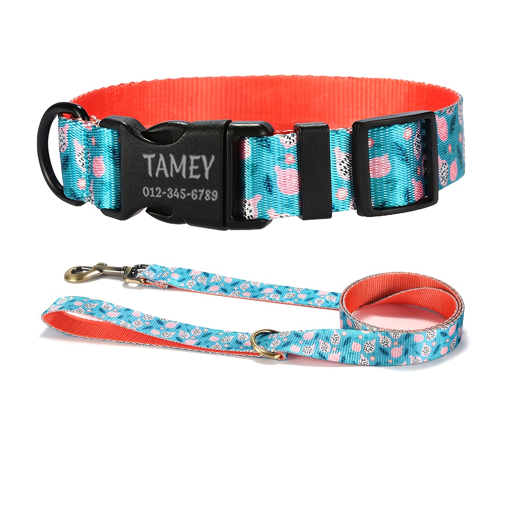 Adjustable Fruit Themed Pet Collar with Custom Name