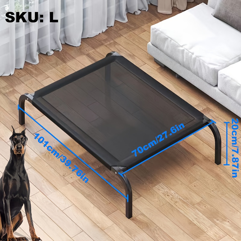 Image of Pet Supplies Large Dog Bed - Elevated Outdoor Dog Bed - Cooling Hammock - Washable Portable Dog Bed - Heavy-duty Durable Metal Frame, Extra Large