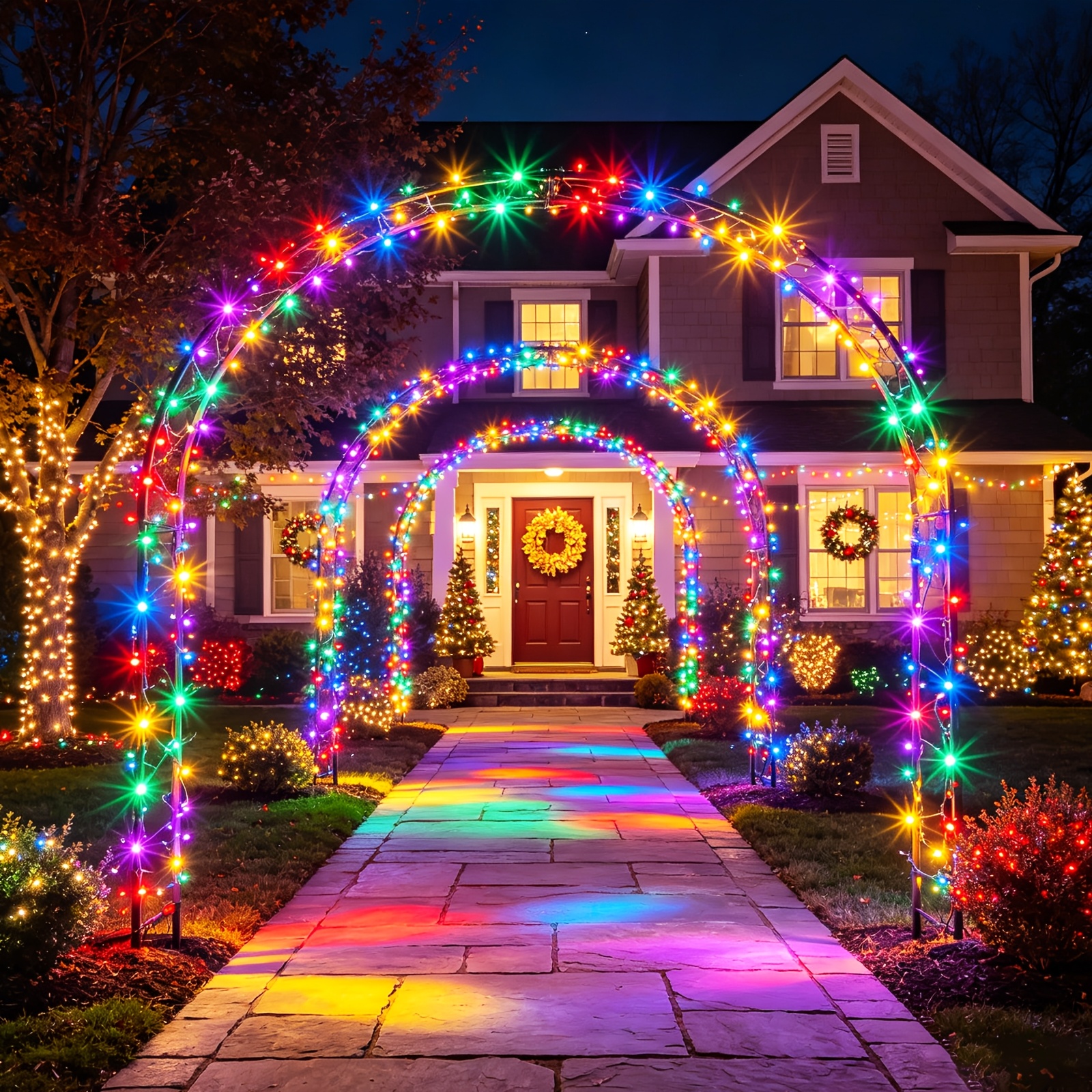 Image of 330 Led Beads, Holiday String Lights, Outdoor Wrapped 3d Beads, 4-level Brightness Adjustment, 8 Lighting , Energy , High-end Outdoor Courtyard Holiday Edition Decorative Lights