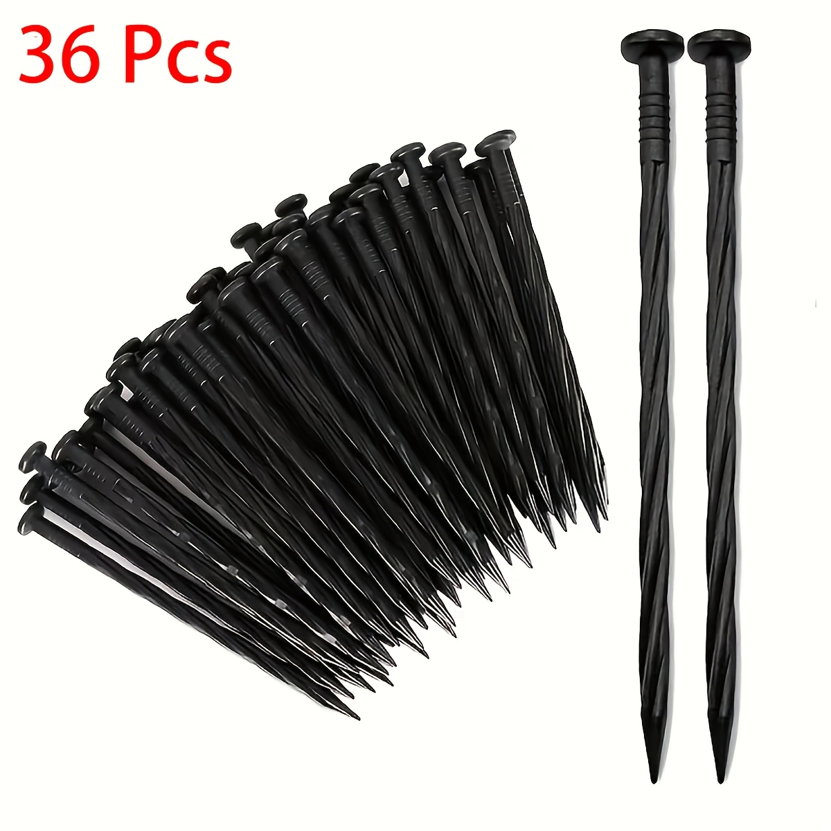 TEMU 16/36pcs Durable Plastic Garden Stakes, (length 15cm 5.91in) For Securing Shade Cloth, Weed Barrier Fabric, And Lawn Coverings - Ideal For ,