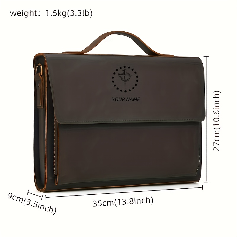 Dark Brown PU Leather Messenger Bag