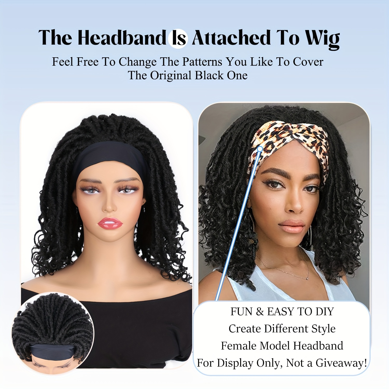 Headband Dreadlock Wig Braided Wigs Women Curly Ends Temu