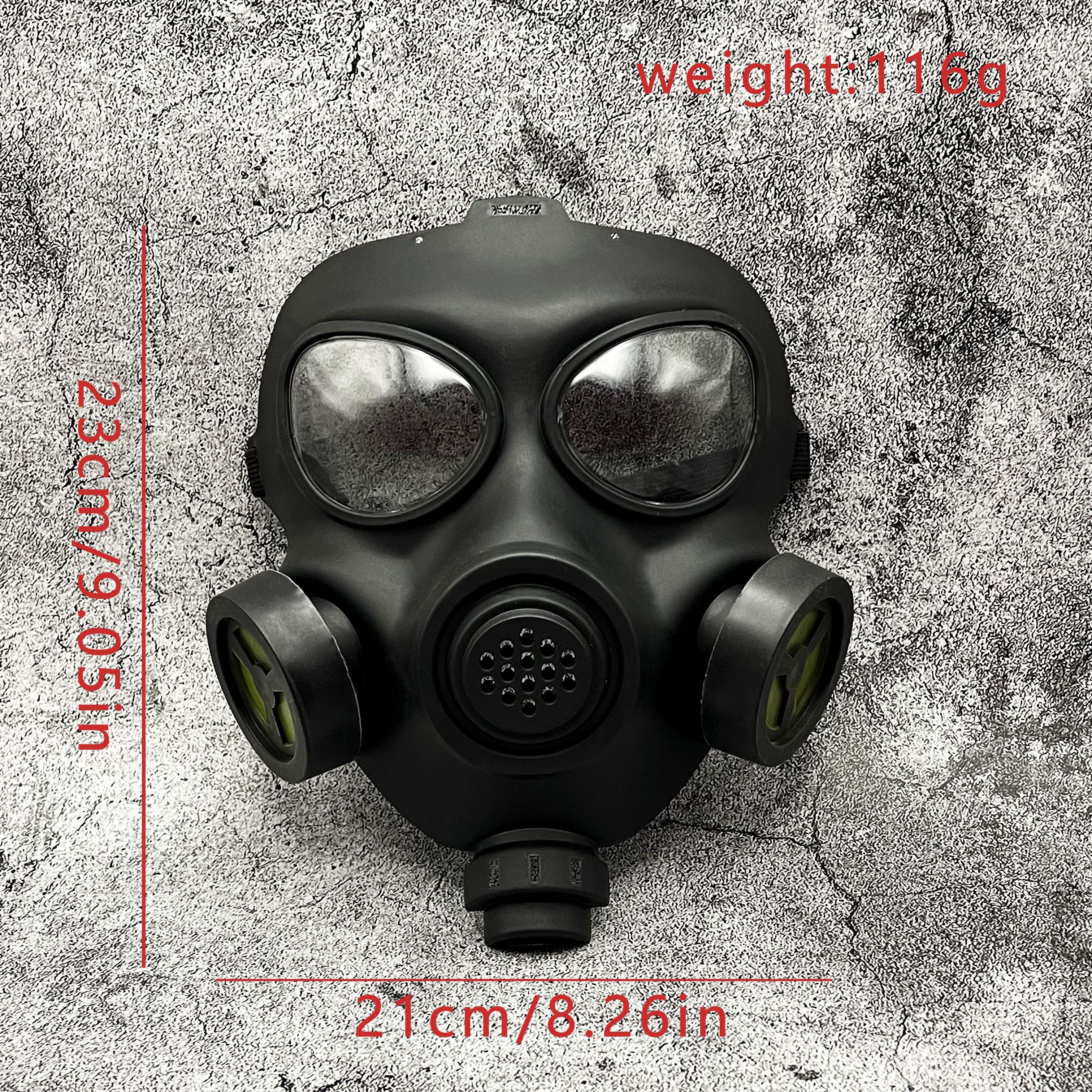 Spooky Gas Mask for Halloween - Military-Themed, No Power Needed, PP Material - Perfect for Cosplay & Party Costumes details 0