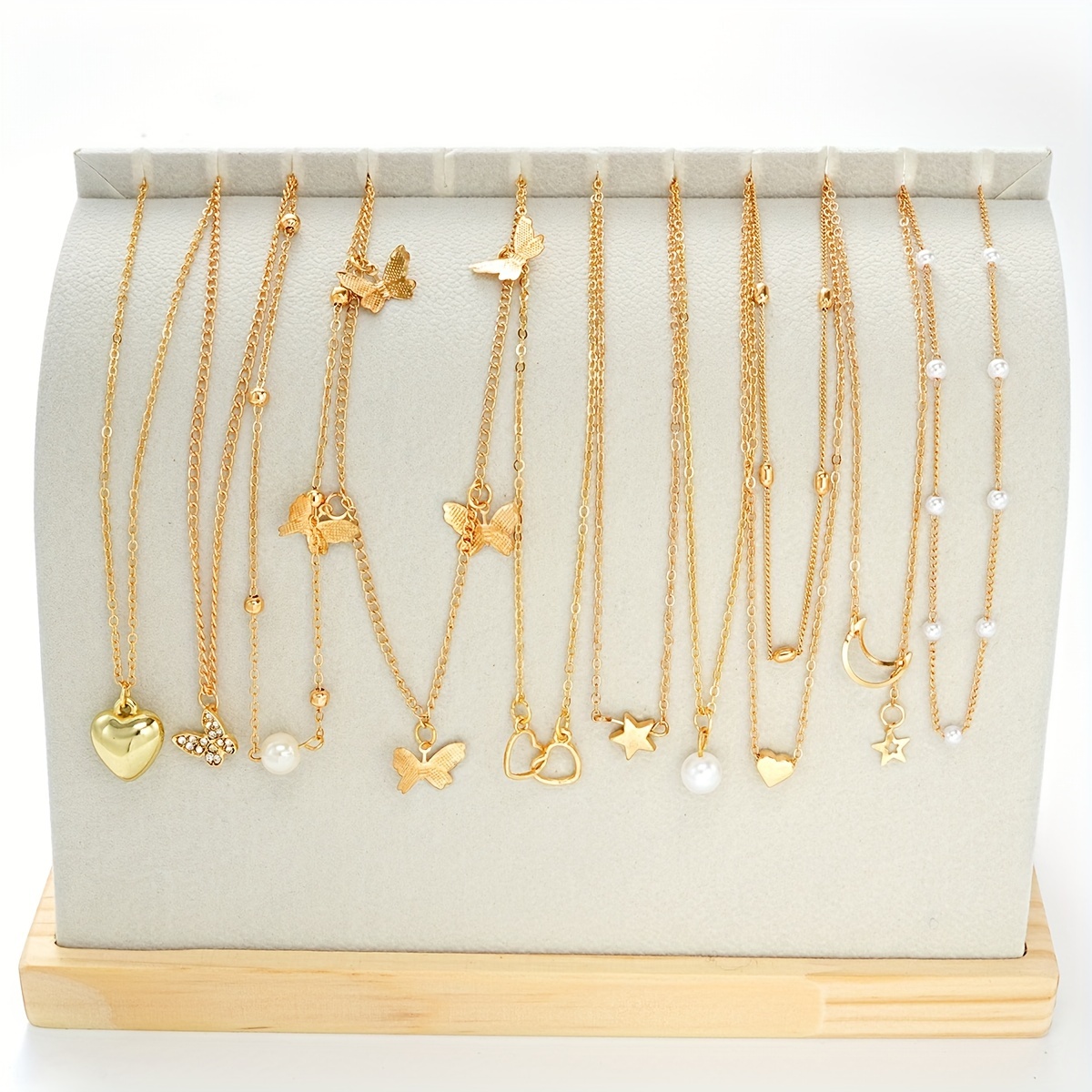 

10-piece Chic Butterfly, Heart, Star & Moon Pendant Necklace Set With Faux Pearls - Perfect For Vacation, Parties, Dates & Everyday Wear (no Box Included)