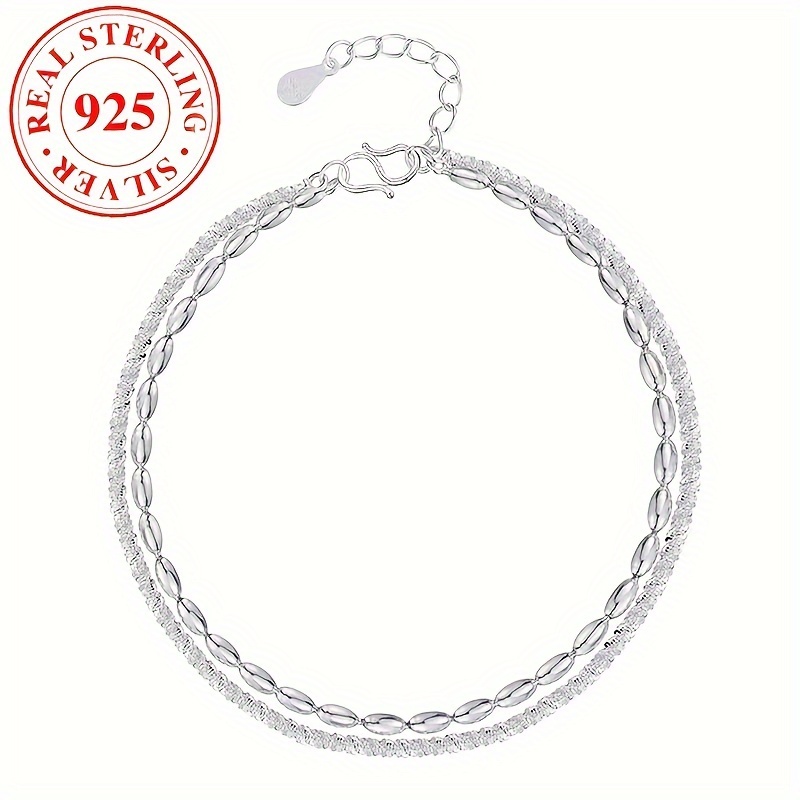 

Sterling Silver 925 Bracelet: Luxurious June Birthstone Hand Chain With Natural Zirstones And 925 Silver Plating