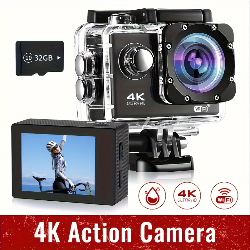 

High Clarity 4k 1080p Wifi 16 Camera Waterproof Dvr Camcorder Outdoor Cycling Diving Hd Camera With 32g Card