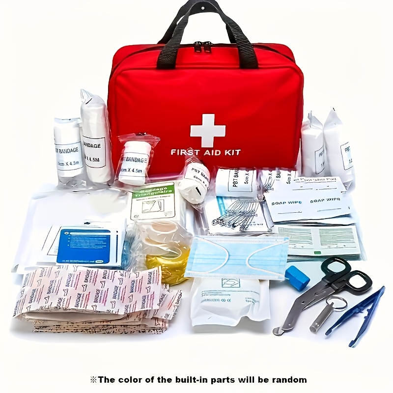 portable 170 first aid kit essential emergency supplies for hunting hiking and camping   scissors and tweezers camping gear equipment