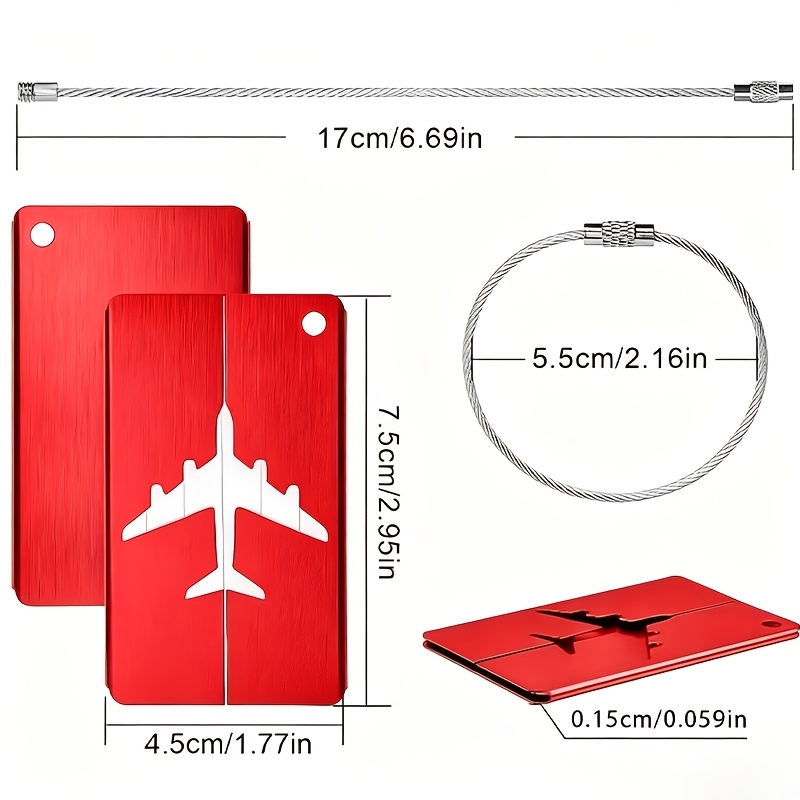 Customizable Airplane Logo Luggage Tag, Engravable