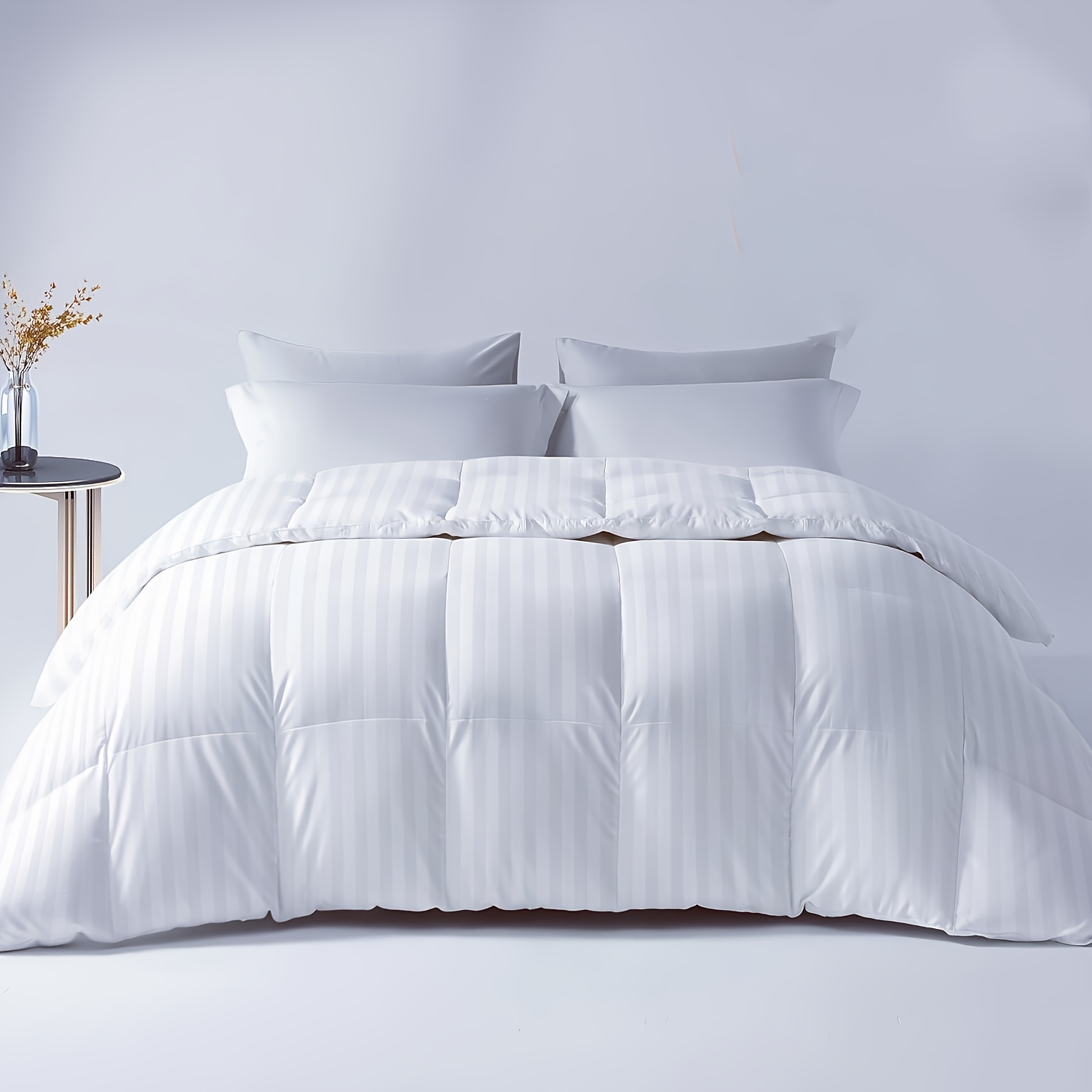 TEMU 1pc -grade Bed Comforter - Queen/king Size Quilted Bedspread With Soft Brushed Fill, Machine-washable All- Comforter Suitable For King And Queen