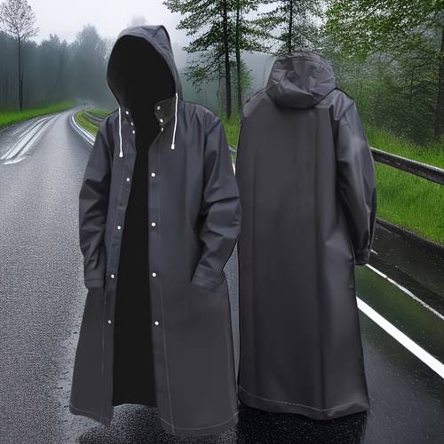 lightweight raincoat lightweight mens black outdoor raincoat 1 pack adjustable drawstring hood full coverage high quality design with zipper storage pockets for cycling hiking fishing