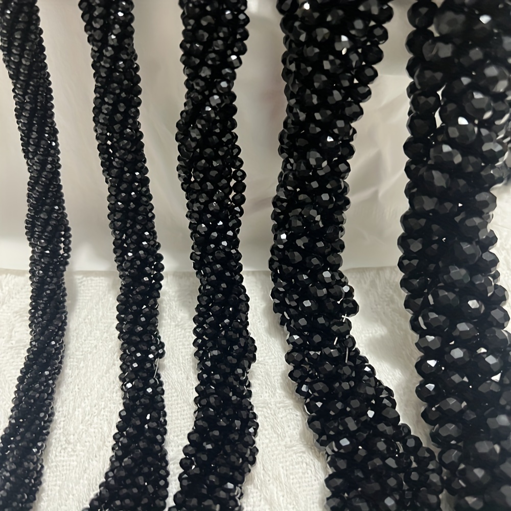 

Black Glass Faceted Round Beads For Diy Jewelry Making - Assorted Sizes 2mm/300pcs, 3mm/300pcs, 4mm/200pcs, 6mm/200pcs, 8mm/100pcs Spacer Beads Kit