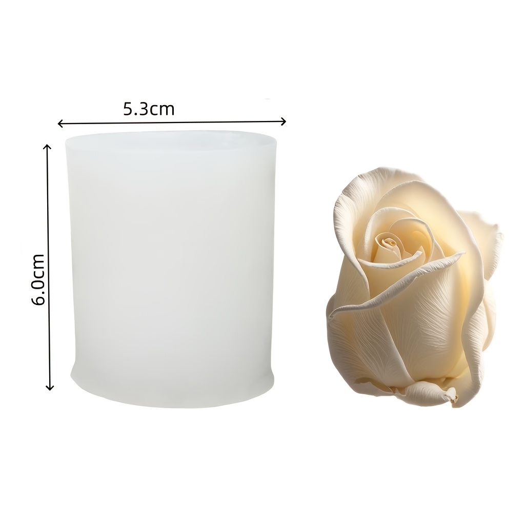 TEMU Stampo in riutilizzabile a forma per candele fai da te, , artigianato in resina - Forma irregolare con petali dettagliati e stampaggio multiuso